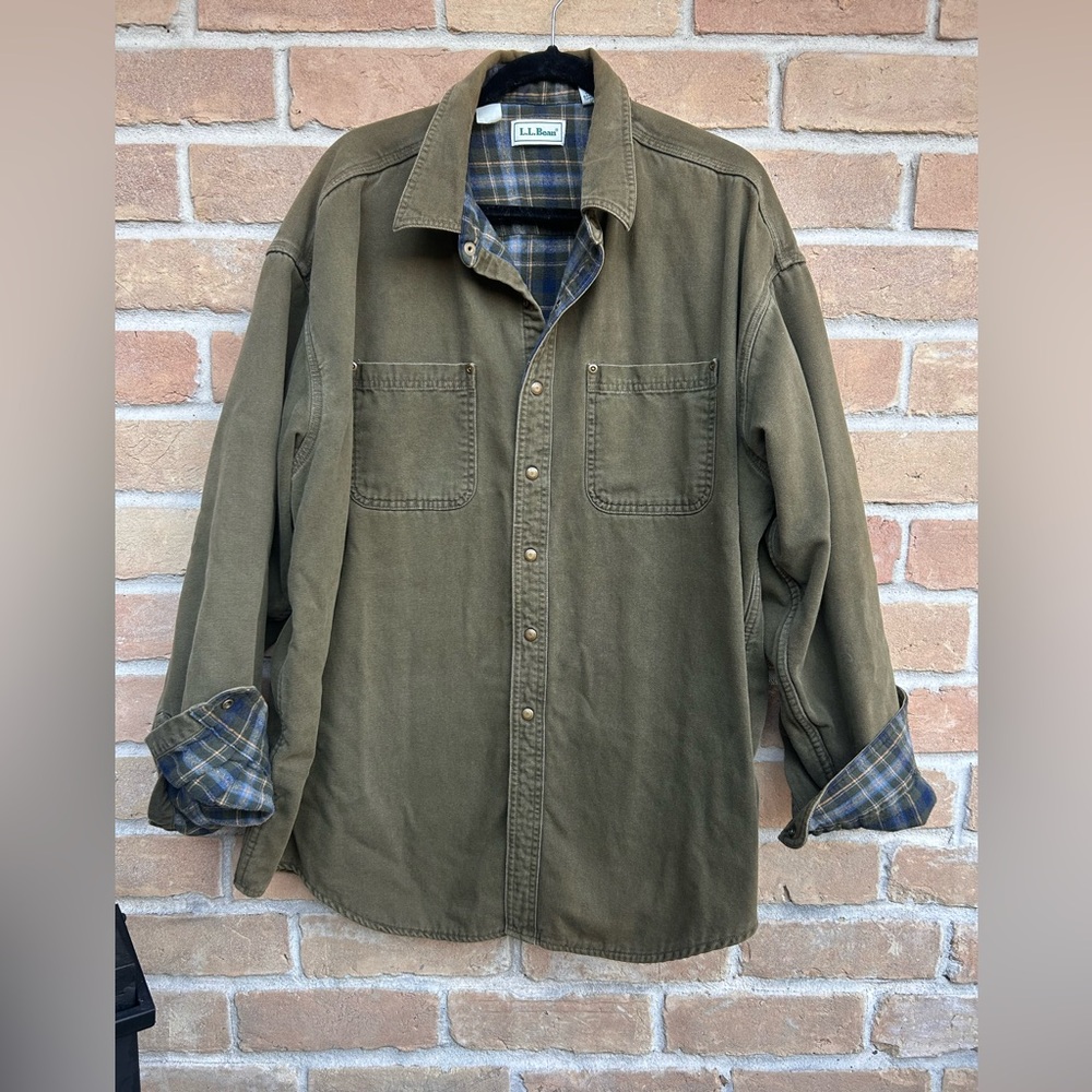 Vintage L.L. Bean Hurricane XXL Regular Men Canvas Shirt Chore Barn Coat Shacket